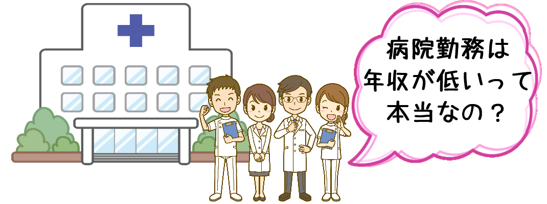 病院勤務は年収が低いのって本当なの?